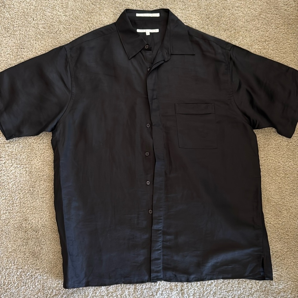 🔥5 for $10 Perry Ellis Black Casual Button Down Shirt
